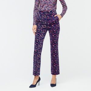 J. Crew kickout cord pant in dotted floral, navy pink, 10, NWT